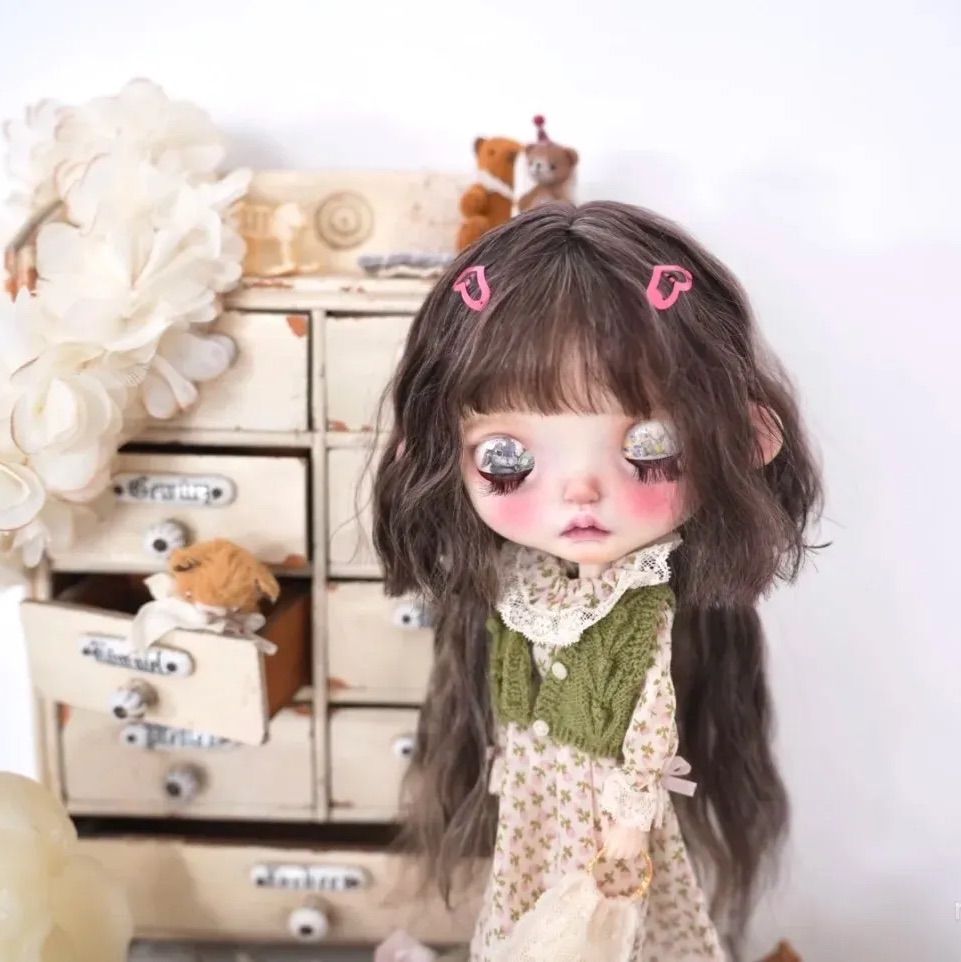 品質満点 ブライス クラゲ ウルフ 海外作家 モヘアウィッグ ウィッグ 着せ替え服・アウトフィット
