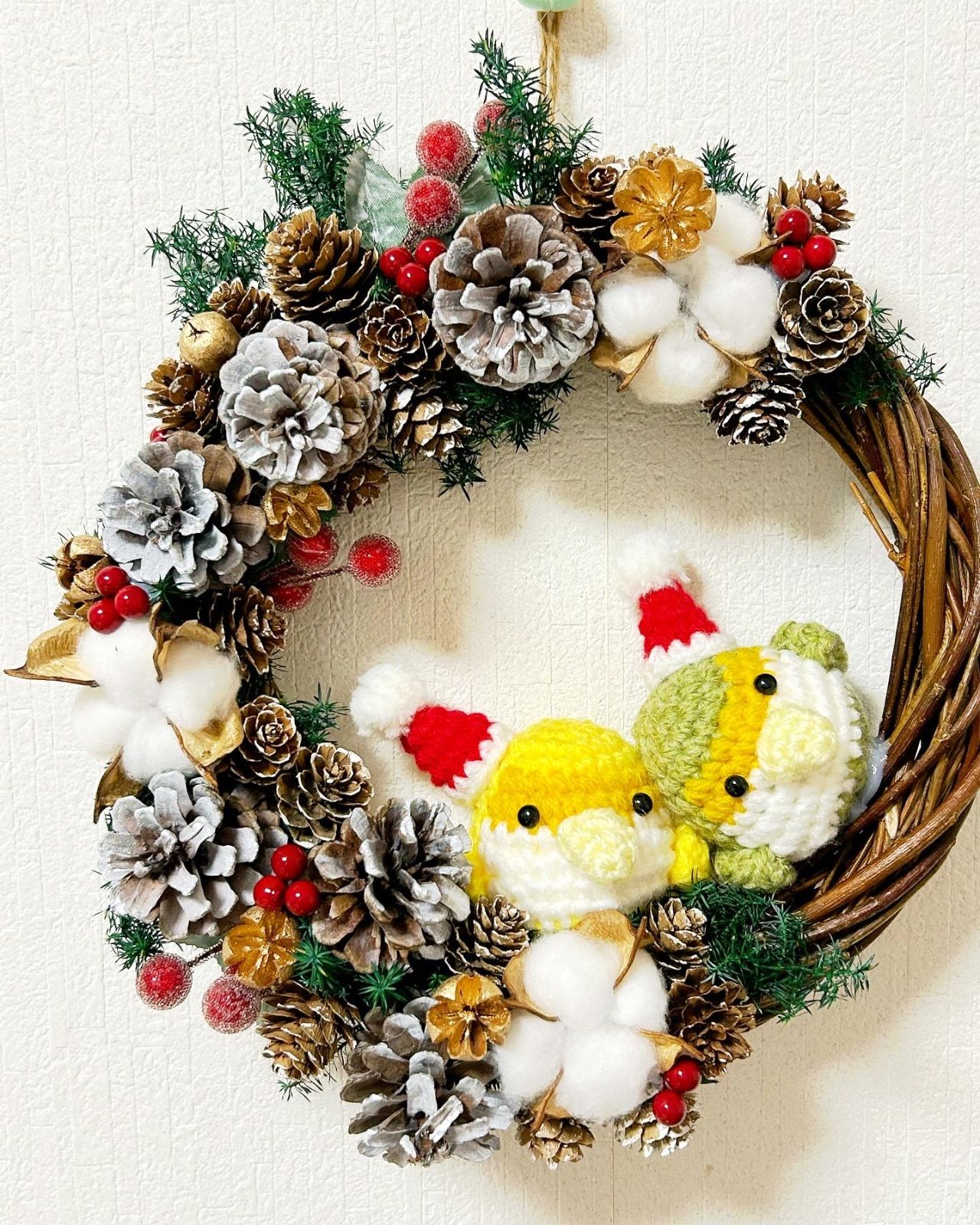 コザクラインコのクリスマスリース