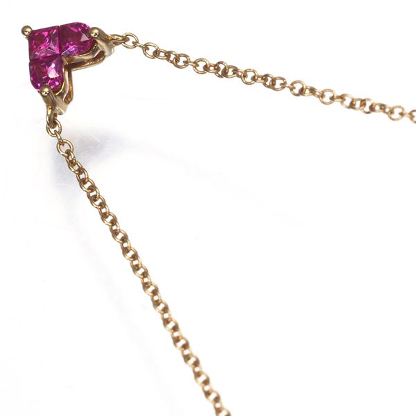 スタージュエリー ネックレス ルビー 0.13ct ミステリアスハート K18YG