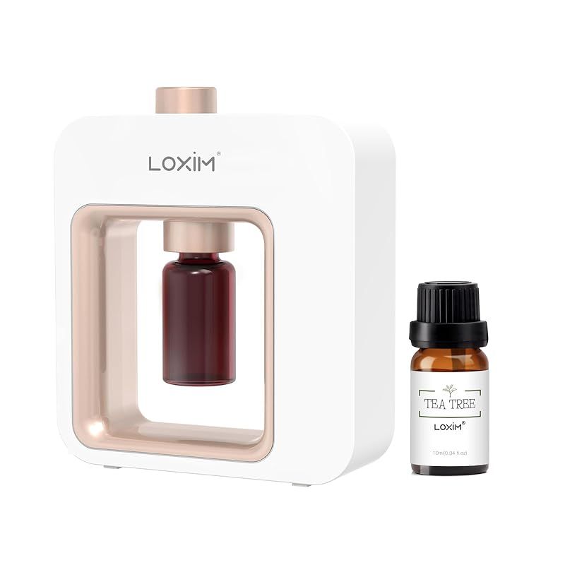 LOXIM アロマディフューザー水なし ネブライザー式 アロマミスト化 ティーツリーアロマオイル付属 コードレス コンパクト USB充電式 タイマー 3段階調整 卓上|部屋|玄関|業務|トイレ 芳香剤 ルームフレグランス Aroma Diffuser