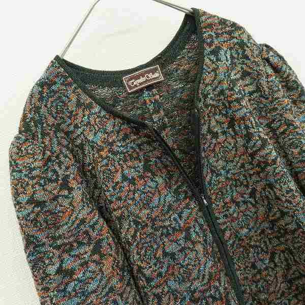 サイトウトヨコ 斉藤都世子 ワンピース ロング ニット ジップアップ 総柄 x972878