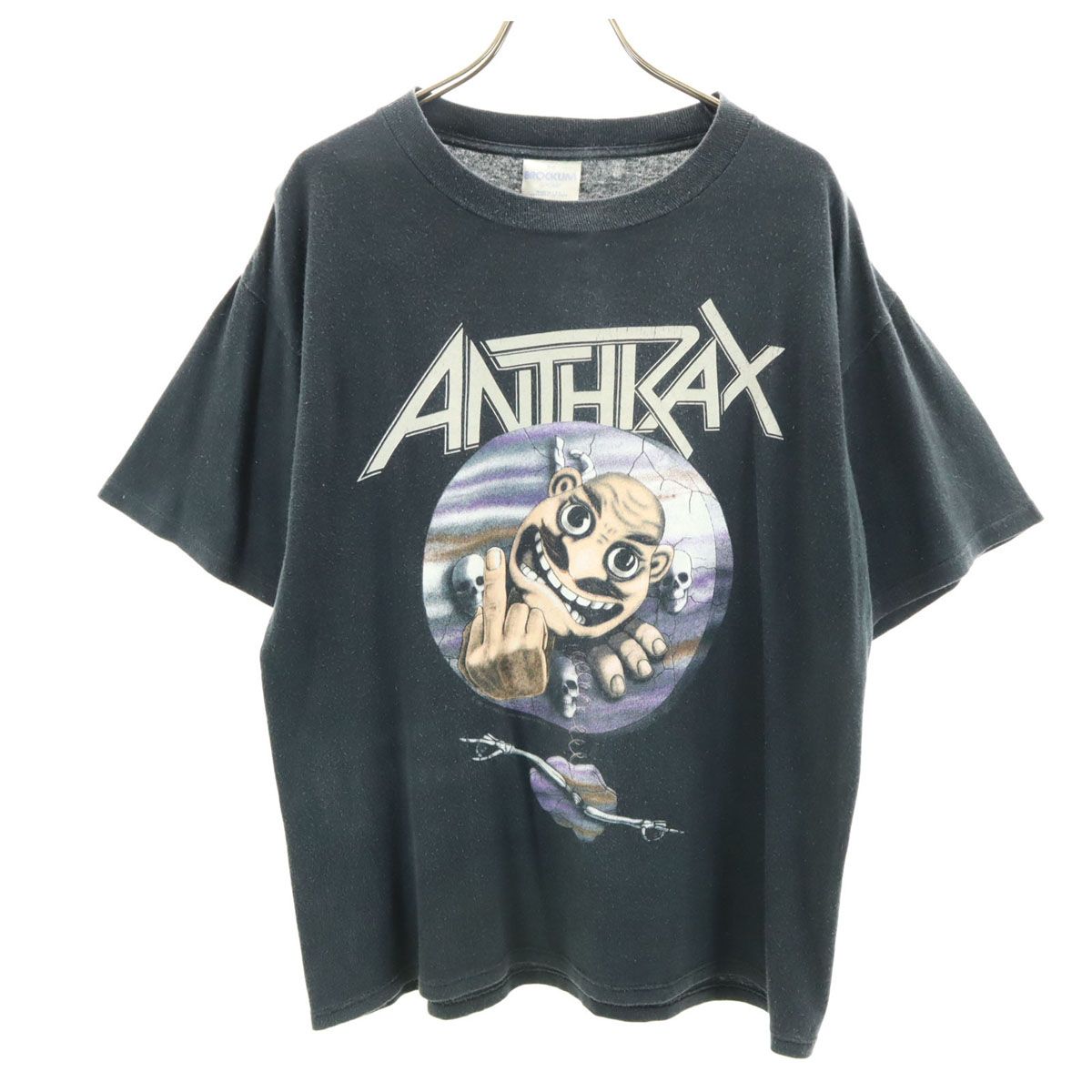 当時物ANTHRAX 当時物ANTHRAX NOTMAN ノットマンTシャツ黒 L 美品 80s 