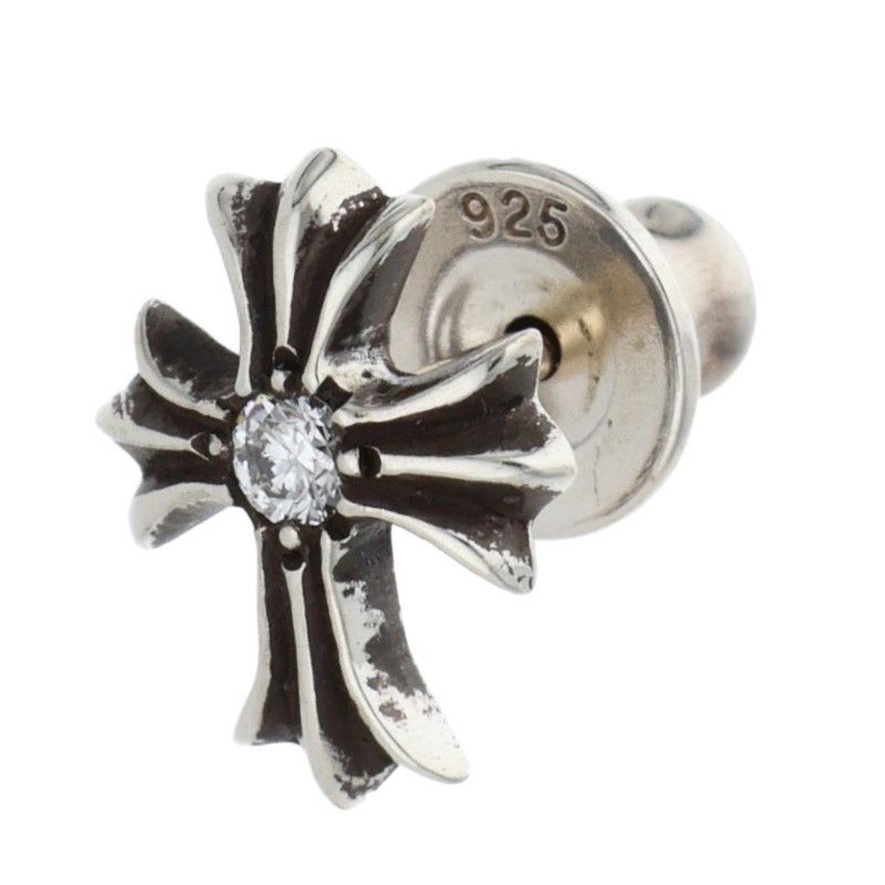 クロムハーツ No2 CH CRS DIA CHクロススタッド 1ダイヤ シルバーピアス メンズ