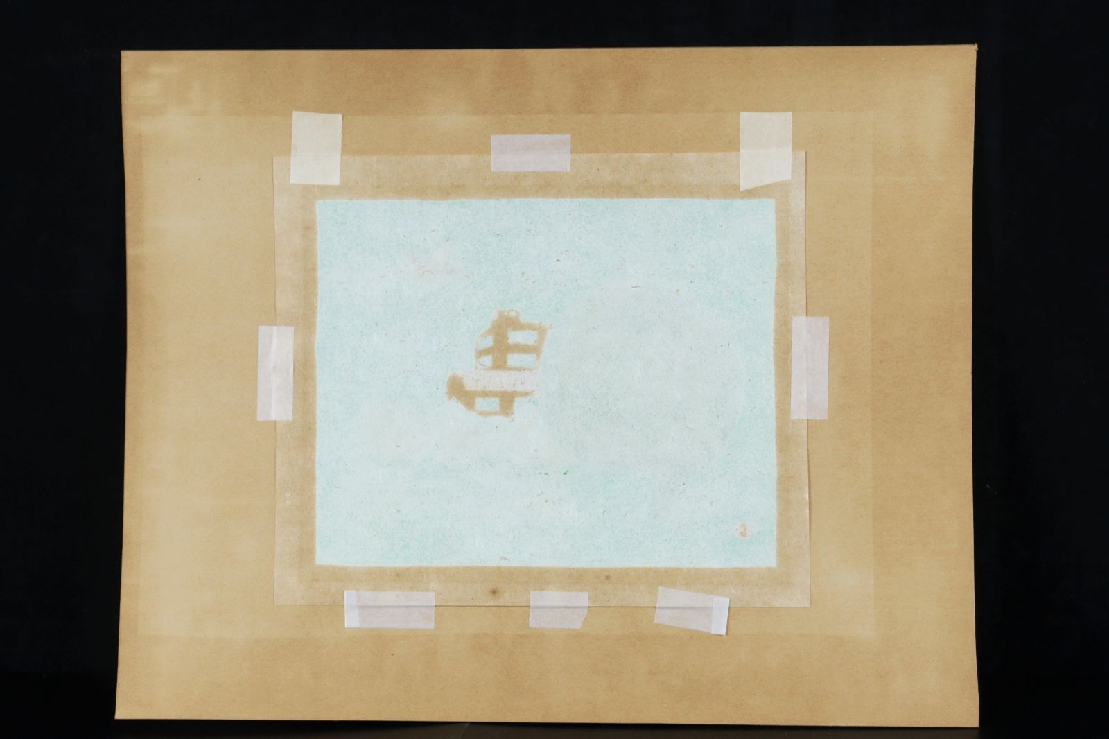 畦地梅太郎 「白い建物」 木版画 直筆サイン 64/150 1977年 唐物