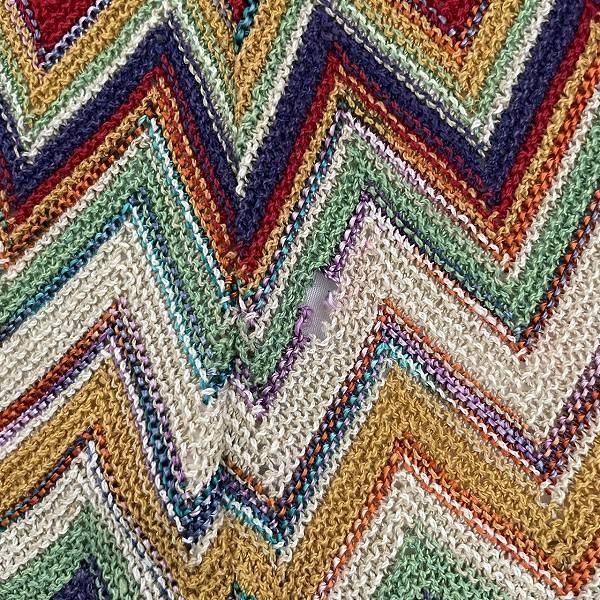 axc ミッソーニ MISSONI カーディガン 44 クリーム色 マルチ 麻