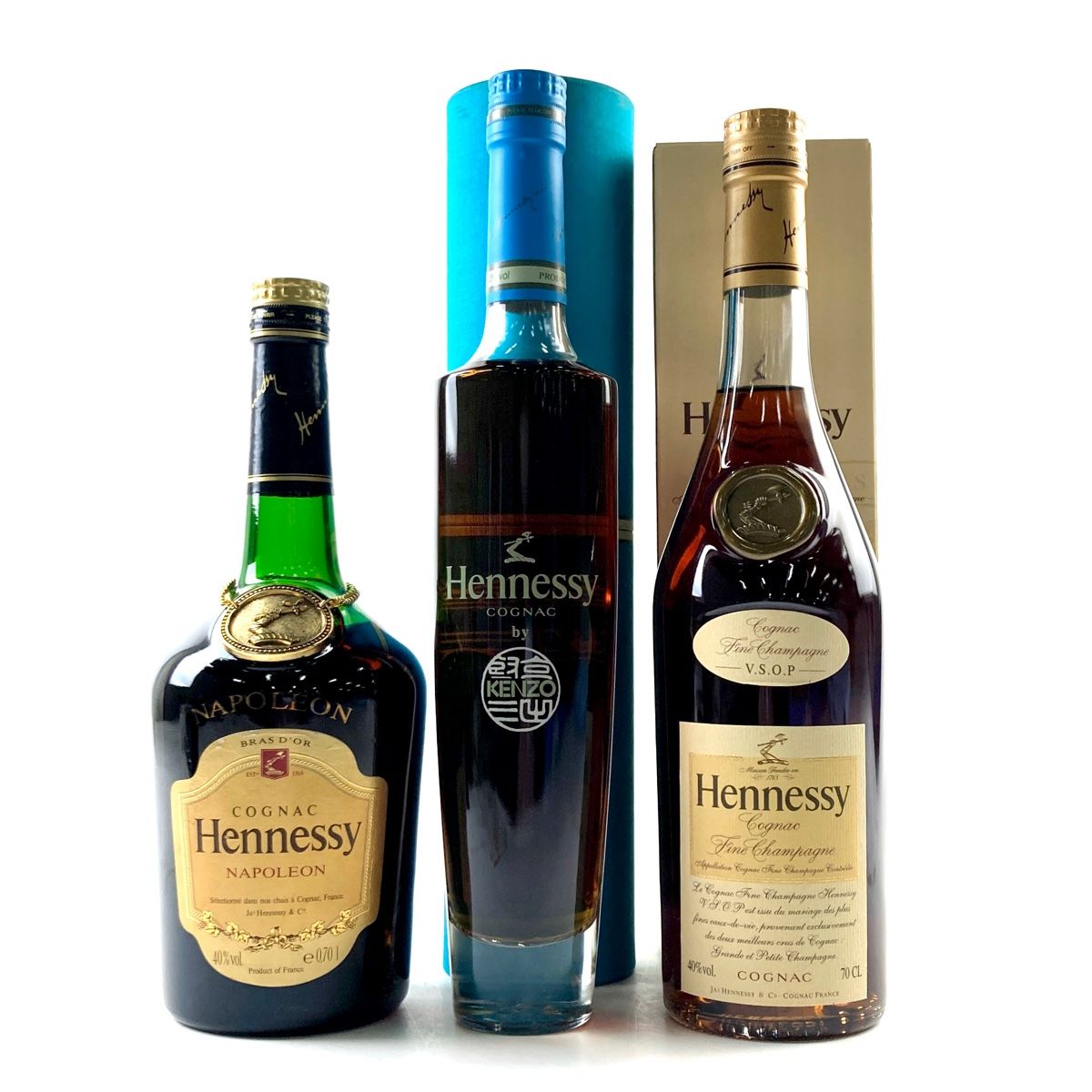 3本 ヘネシー VSOP スリムボトル クリアボトル コニャック 700ml