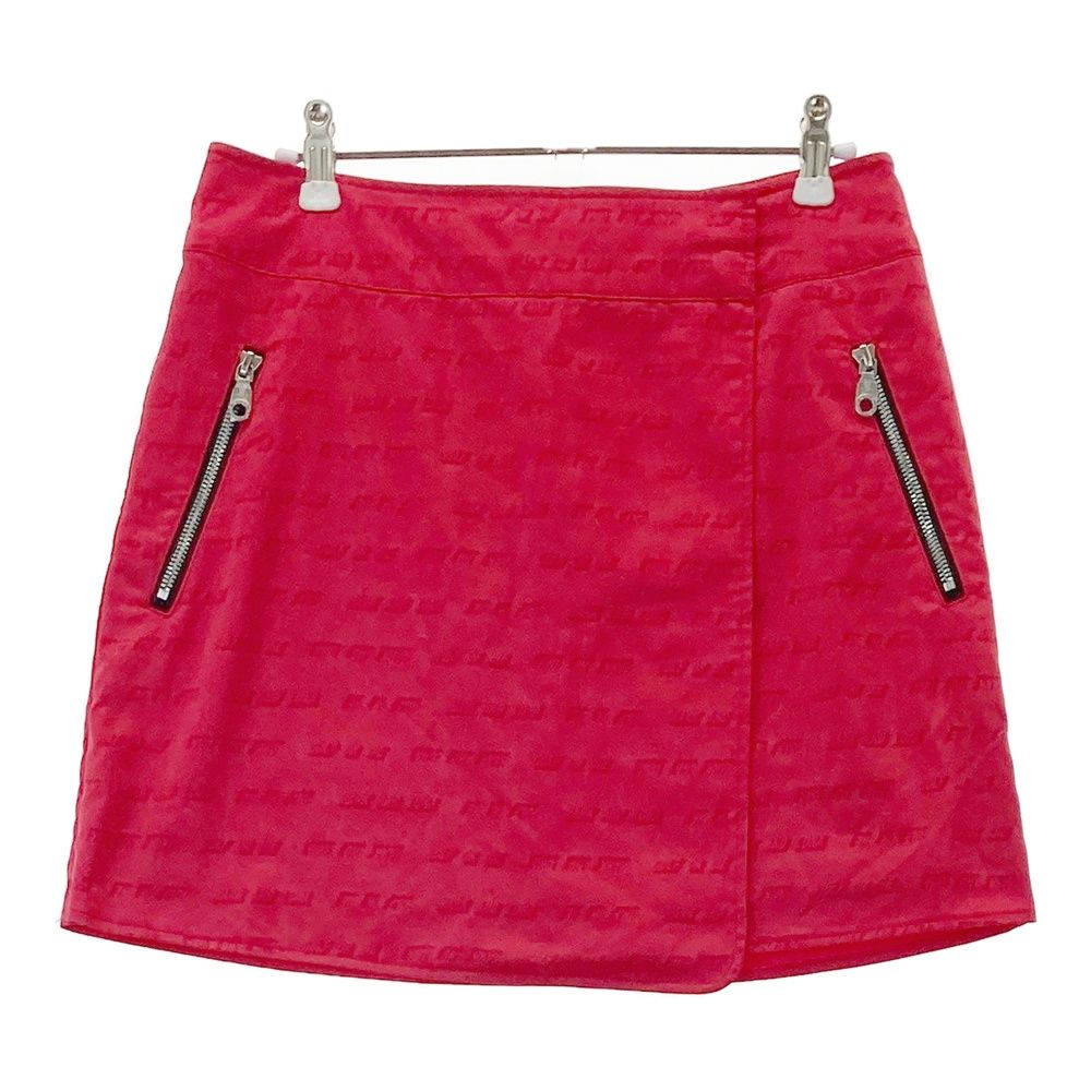 ★美品★MARK&LONA　裾ジップ2WAYモザイクロゴスカート　サイズ　40 マーク＆ロナ ML 裾ジップ2WAYモザイクロゴスカート レディースゴルフ