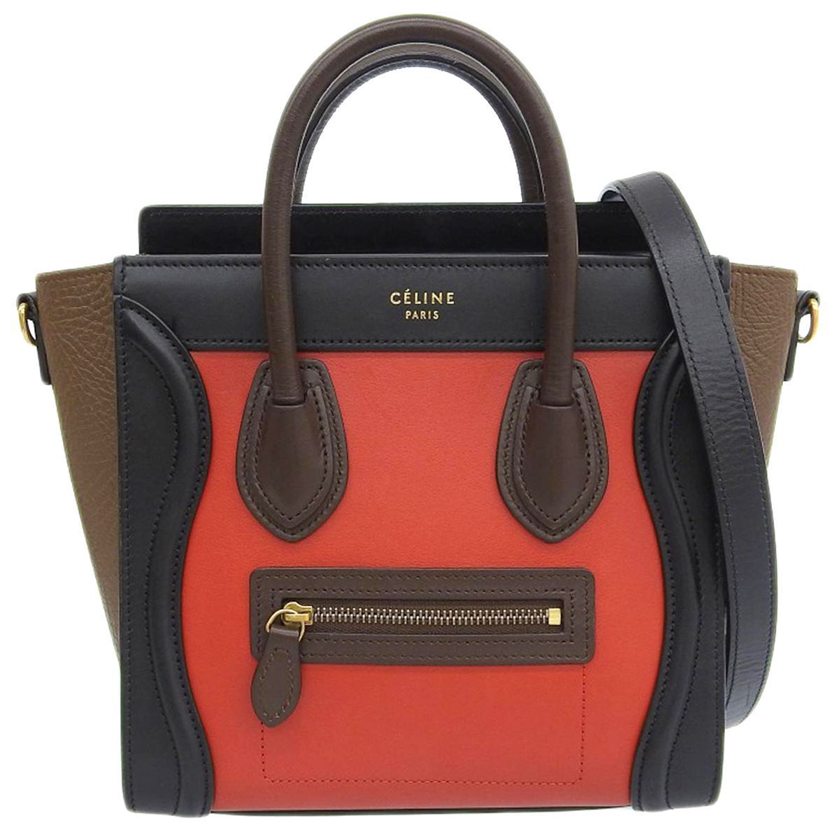 【正規品】 美品 CELINE セリーヌ ラゲージナノ ショルダーバッグ 黒 CELINE セリーヌ ラゲージナノ ショルダーバッグ レザー