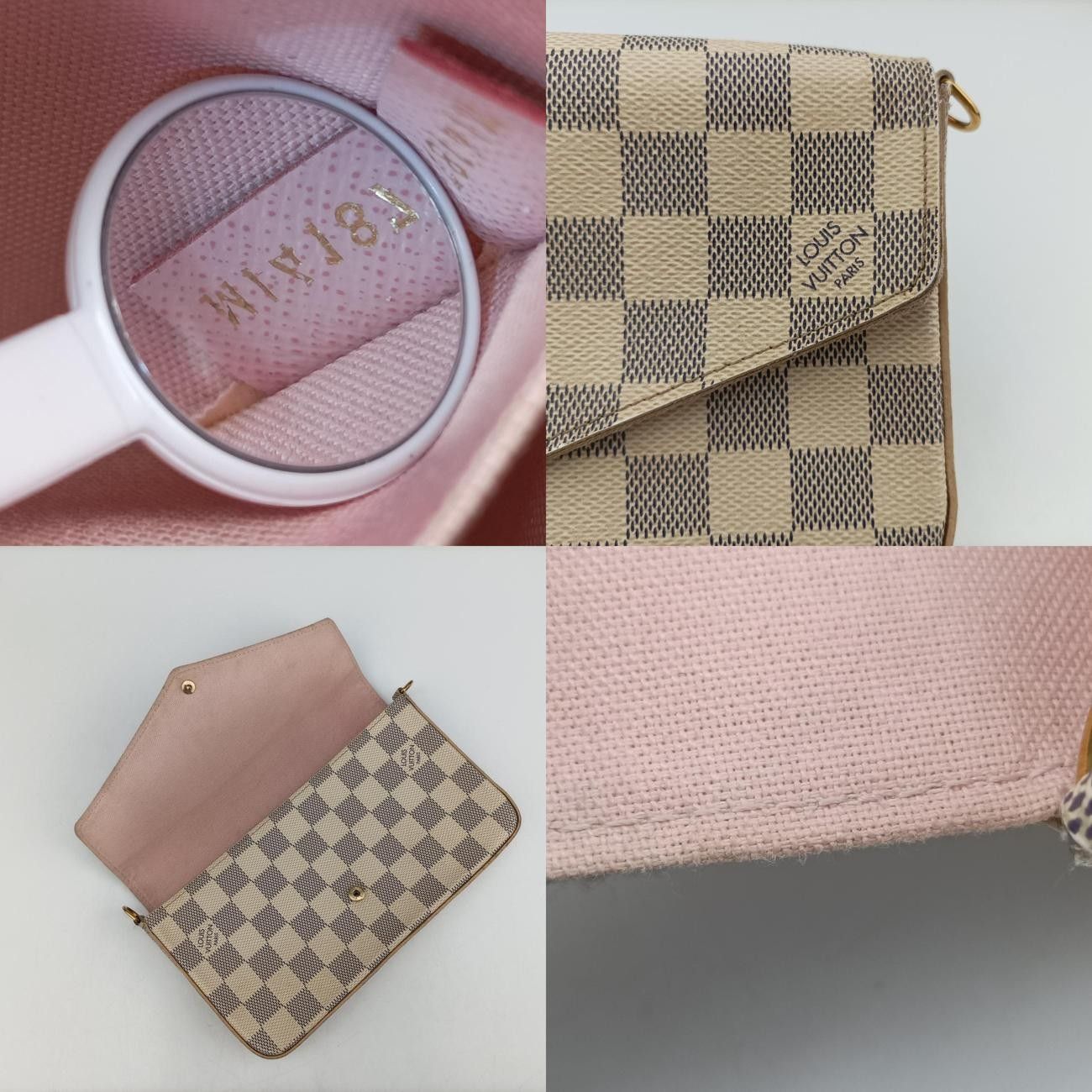 VuittonポシェットフェリシーアズールダミエキャンバスN63106MI4187