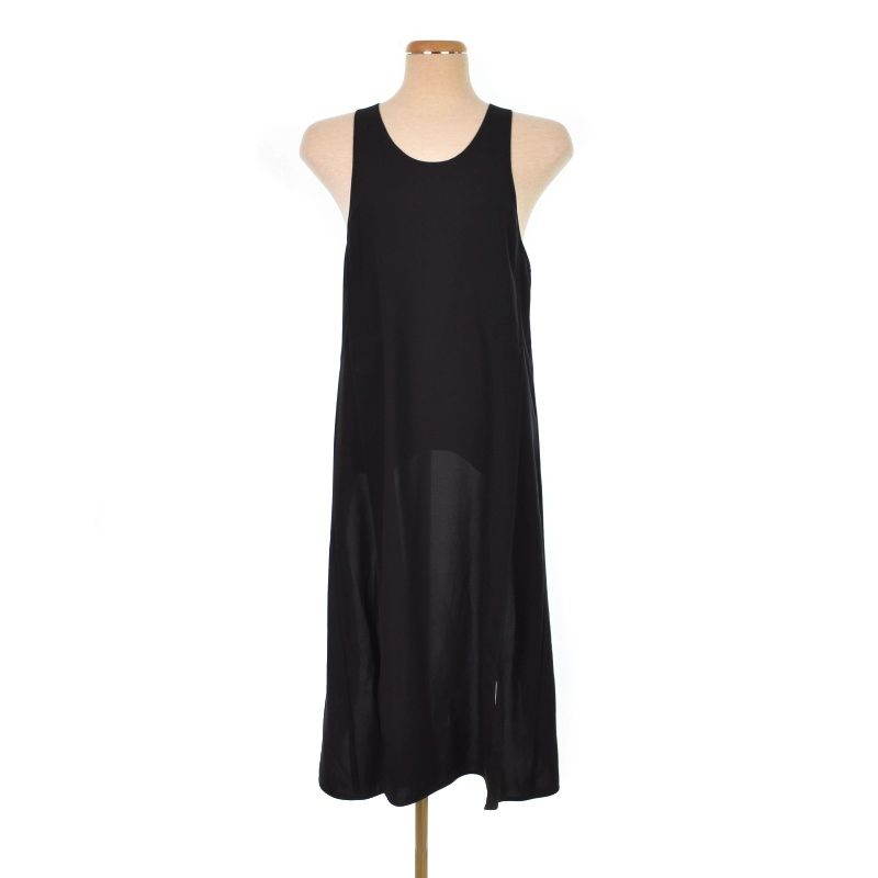 エンフォルド ENFOLD 23SS BACK-HOLE VEST バックホールベスト ノースリーブ ワンピース ロング 38 黒 ブラック 300GS430-2310
