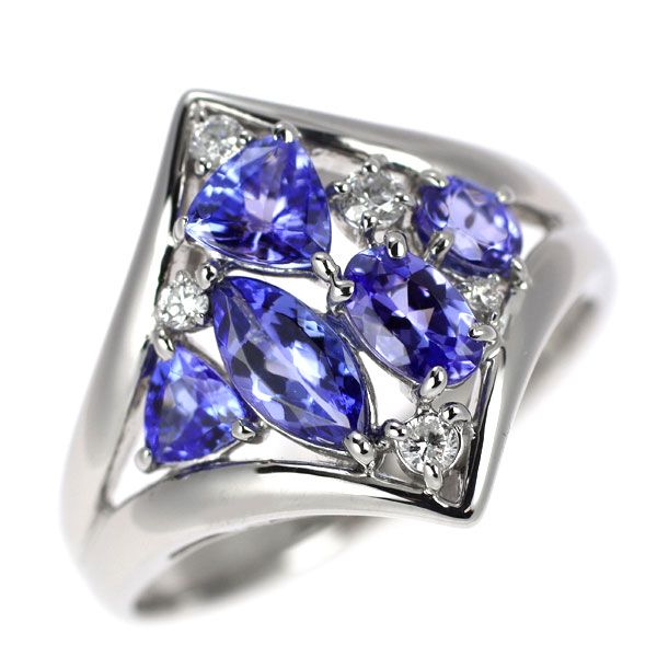 Pt900 タンザナイト ダイヤモンド リング 1.30ct D0.12ct - メルカリ