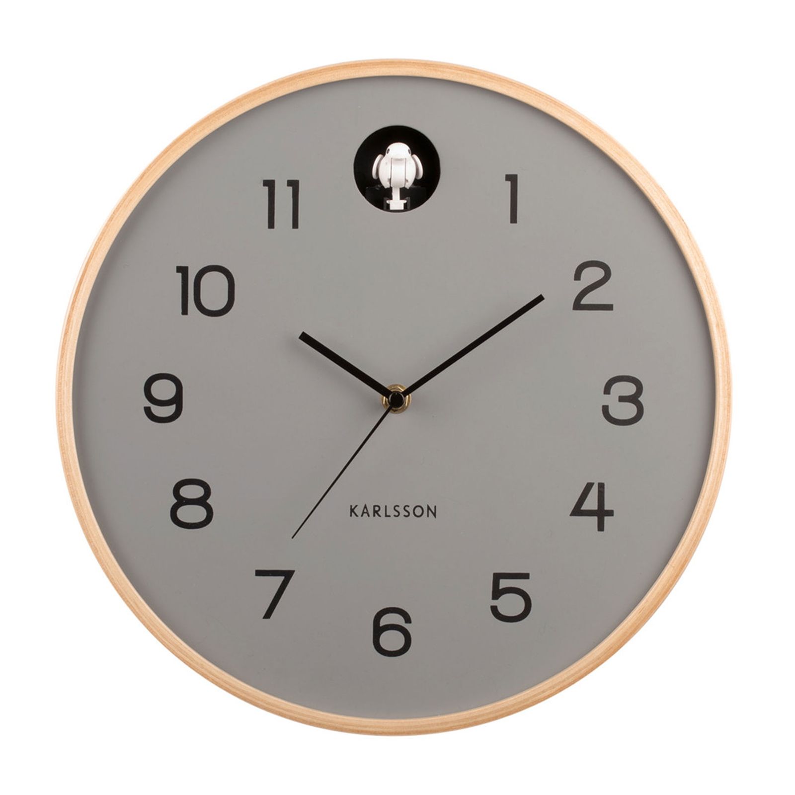 Karlsson カールソン 鳩時計 Natural Cuckoo 直径31cm グレー 掛時計 掛け時計 ウォールクロック|64xKA5886GY