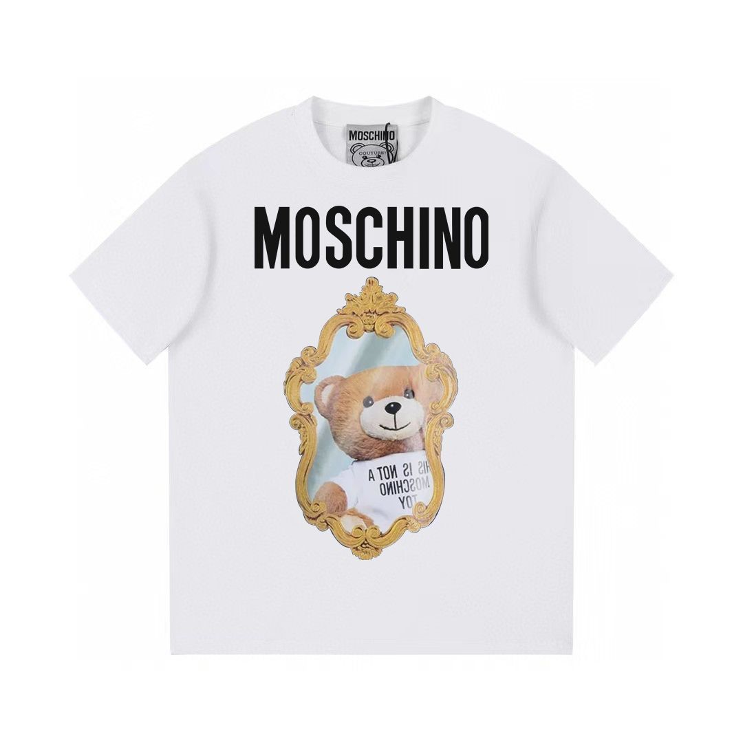 モスキーノ Moschino ミラーベア プリント ホワイト半袖Tシャツ