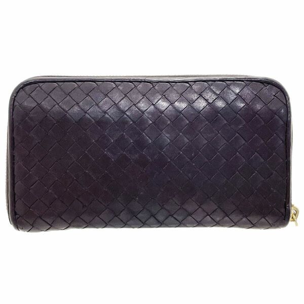 ボッテガヴェネタ 長財布 イントレチャート ナッパ ジップアラウンド ウォレット ラムスキン ダークブラウン 濃茶 こげ茶 114076 BOTTEGA VENETA 編込み メッシュ レザー 革 ラウンドファスナー長財布 財布 ロングウォレット