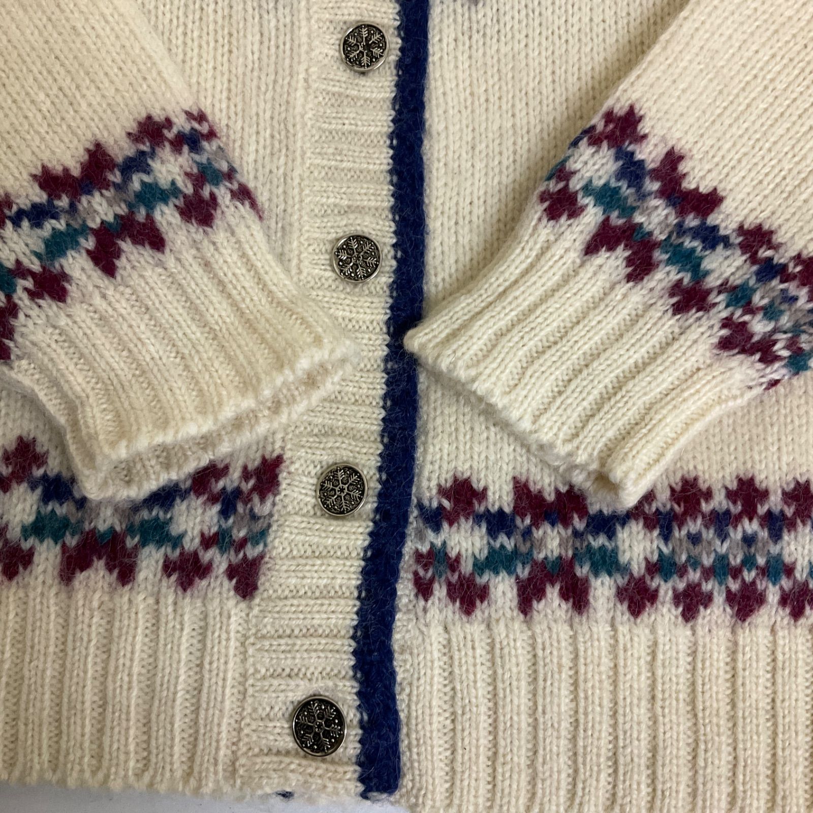 80年代 80s ウールリッチ Woolrich 花柄 ノルディック柄 ウール モヘア 