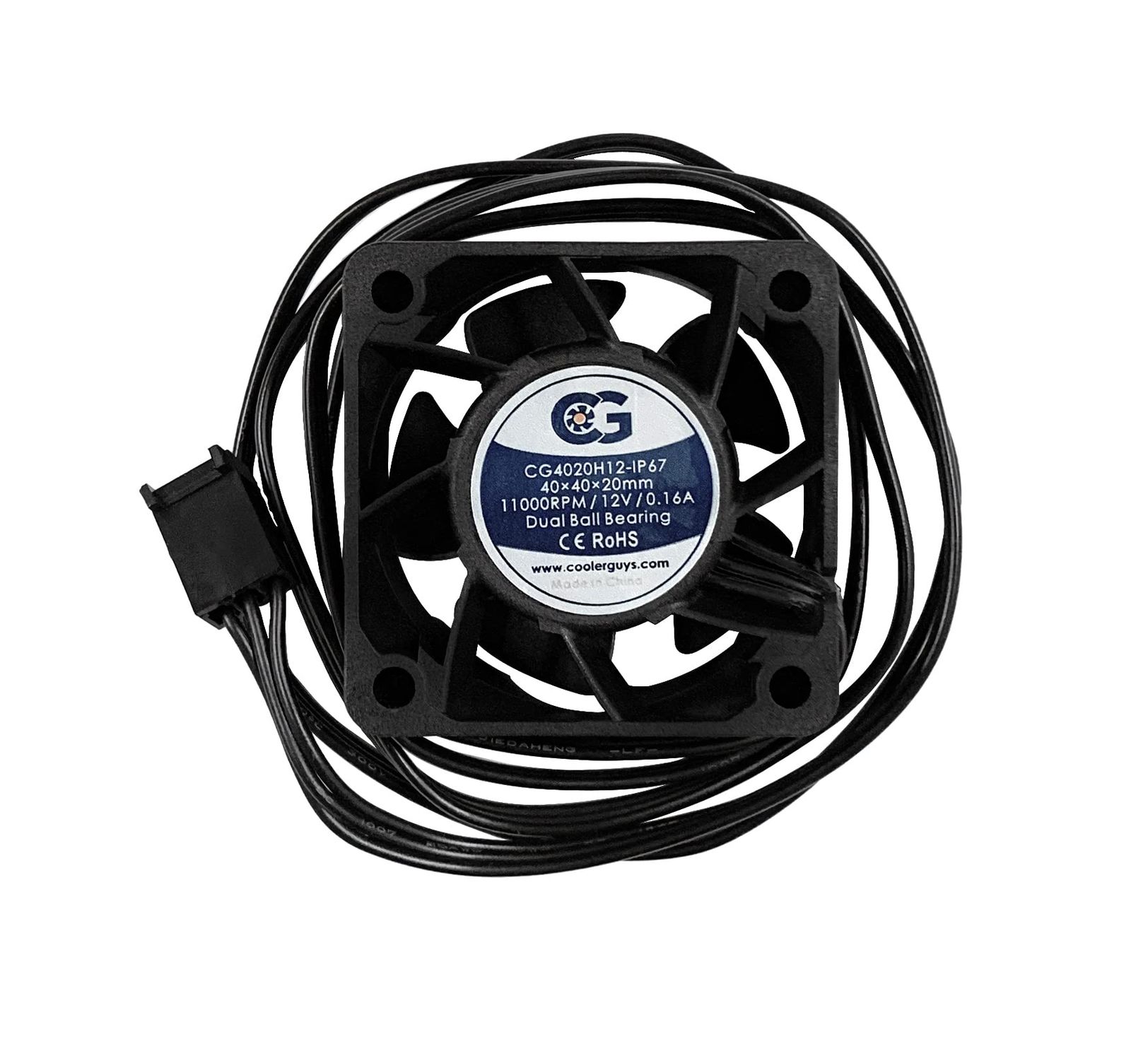 Coolerguys 12vDC 防水 IP67 ファン (高速、40x20mm) [高速。] [40x20mm]