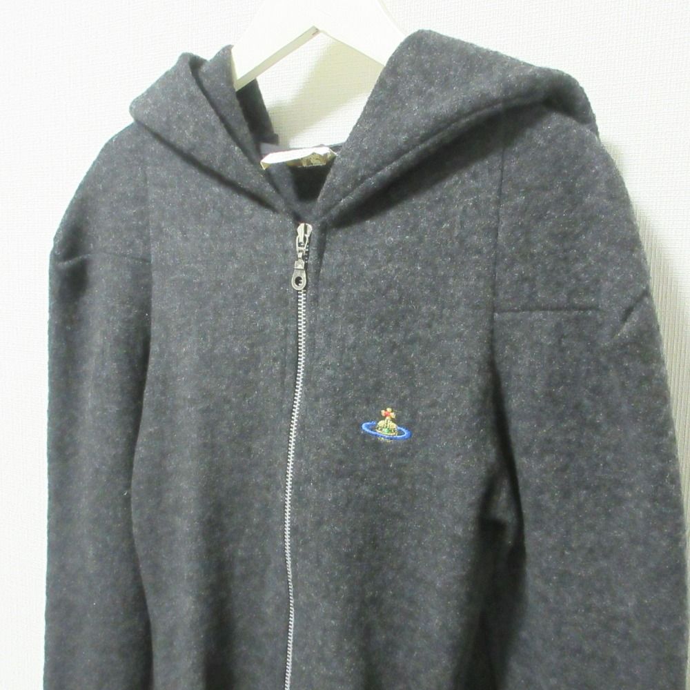 美品 Vivienne Westwood Gold Label ヴィヴィアンウエストウッド ヴィンテージ オーブ刺繍 前後差 ジップニットパーカー L  ダークグレー レディース 古着 中古 USED - メルカリ