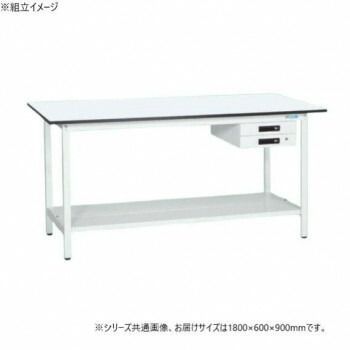 サカエ 軽量立作業台KADタイプ キャビネット2段付 中板付 1800×600×900mm KAD-186BTMW USTAUSTRALIA_COM_AU