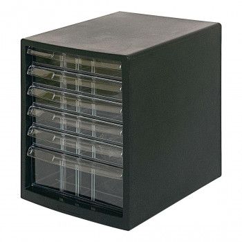 ナカバヤシ A4レターケース 仕切 浅5深1段 クロ A4E-SC6B