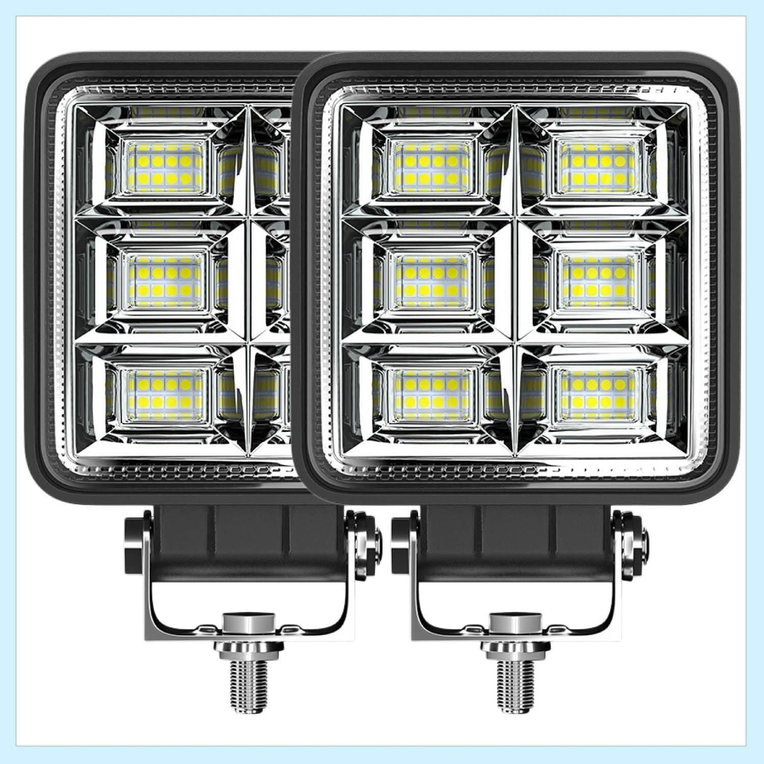 MAKUMINORS LED ワークライト 144w 12V 24V 作業灯 車幅灯 投光器 スポットライト フォグランプ バックランプ トラクター トラック 2個 セット
