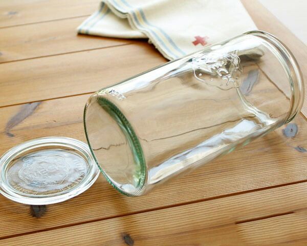 ウェック 密封保存セット ストレートシェイプ WE 974 ガラスキャニスター1550 ml ＆ ゴムパッキン 001 ステンレスクリップ 004 耐熱 おしゃれ 密閉 ギフト 結婚祝い プレゼント 贈り物 ギフトセット