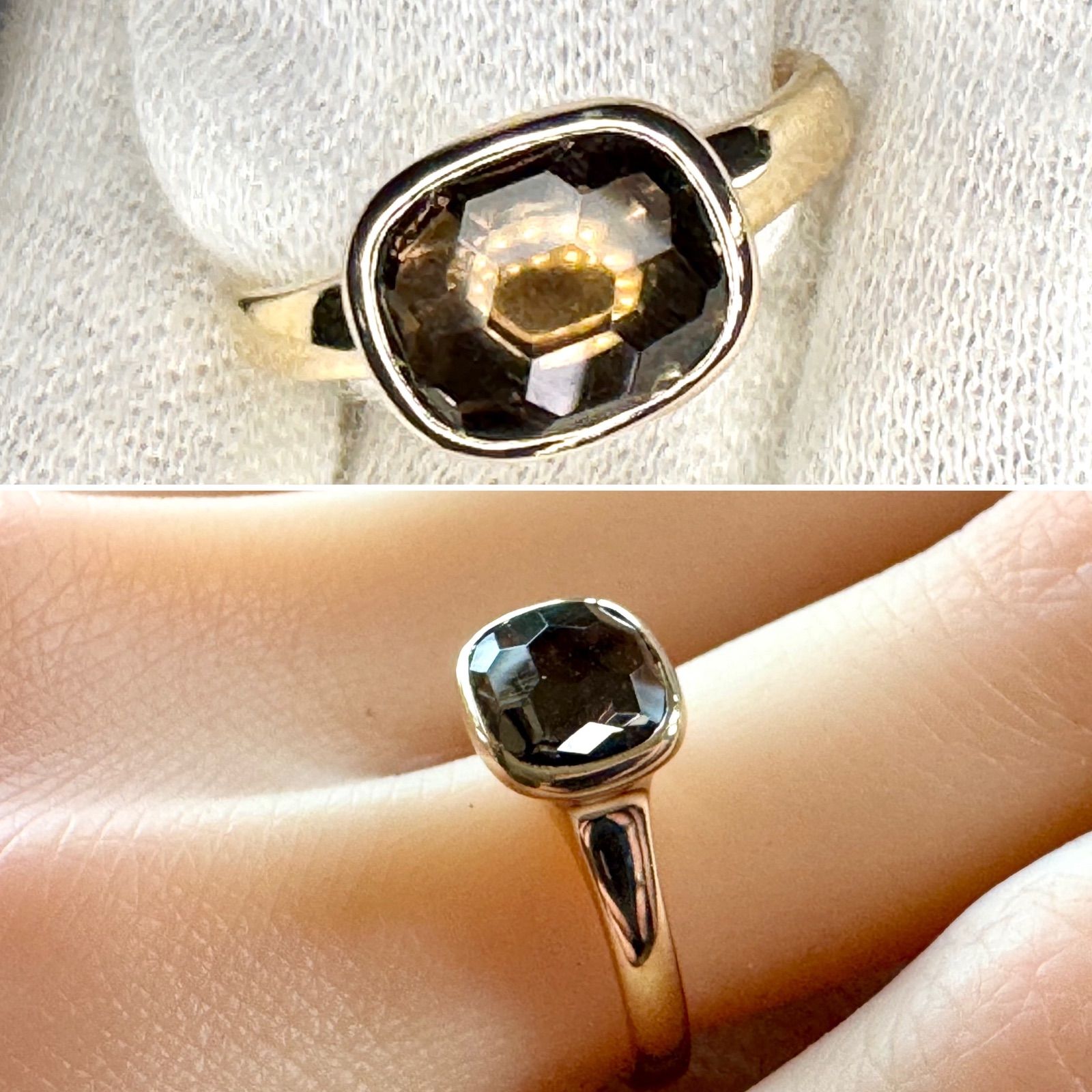 ヴェレッタオッターヴァ◆K18PG*12号*大粒スモーキークォーツリング*指輪 ヴェレッタオッターヴァ◇K18PG*12号*大粒スモーキークォーツリング*指輪