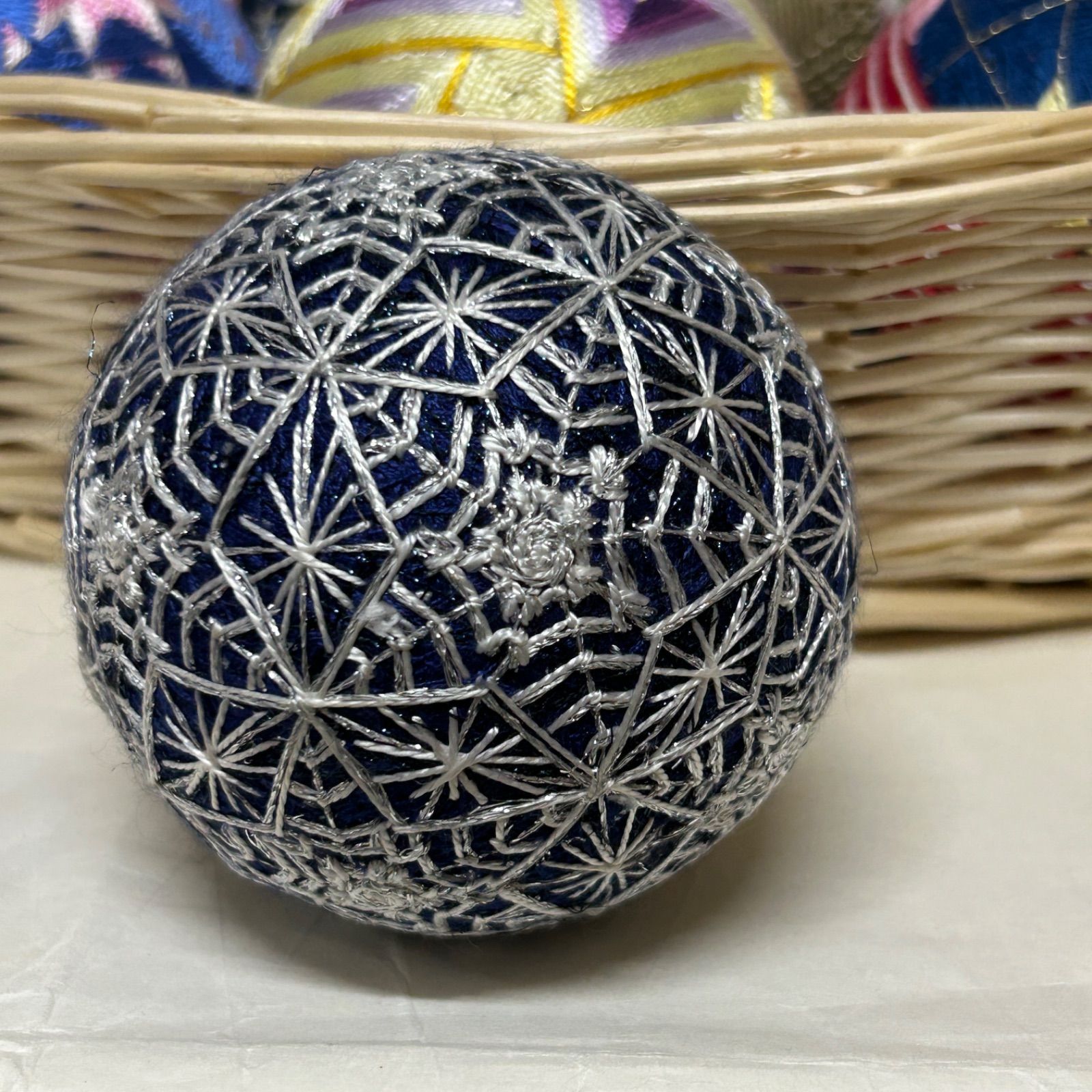 手毬　まとめ売り　25個 手毬猫の店 てまり「菊」橙地桜10cm 手まり 手毬 手鞠 手まり