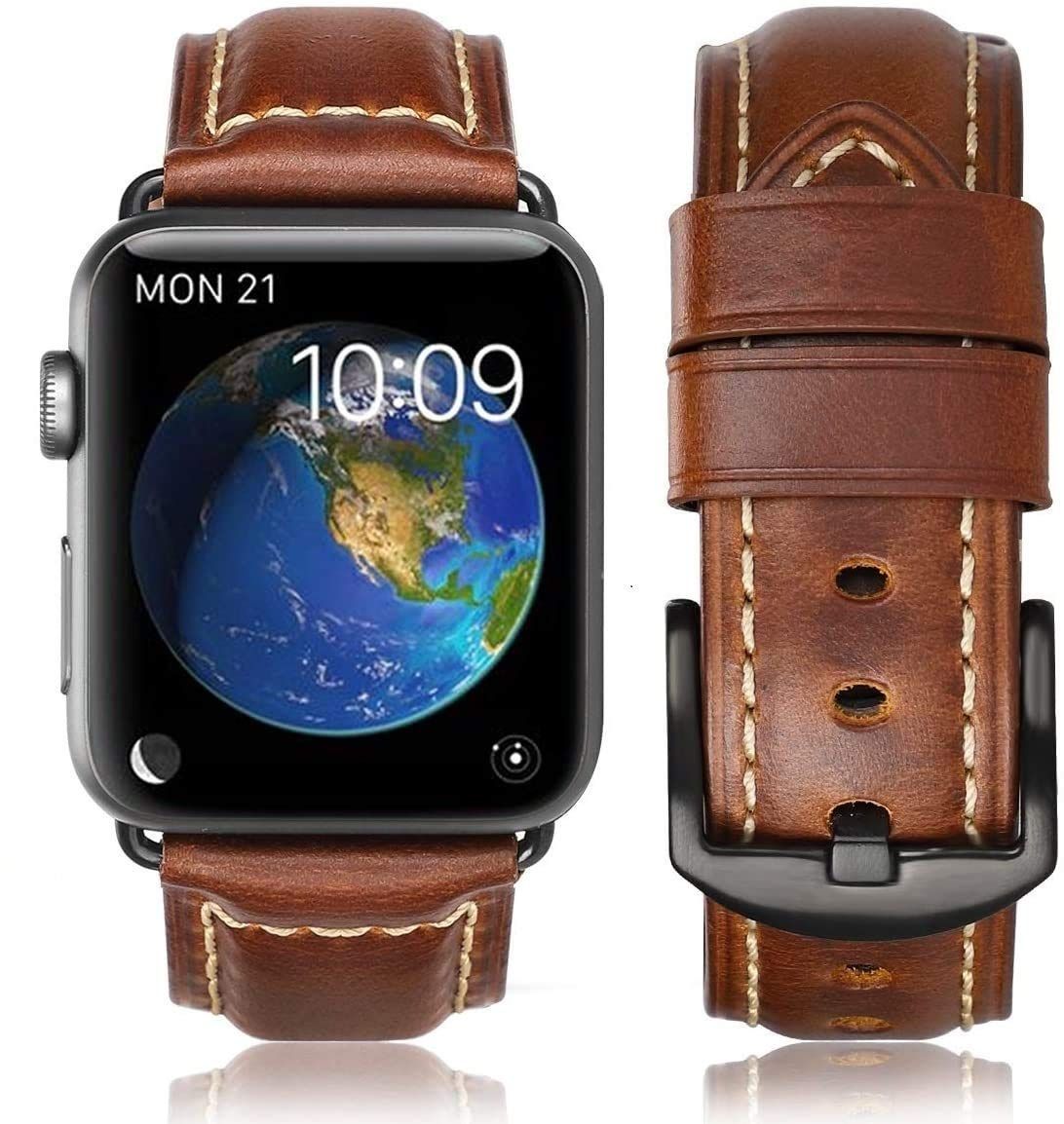 【特価商品】用バンド42mm 44mm Watch 45mm49mm 本革 交換ベルト Apple Apple Watchシリーズ 8/7/6/5/4/3/2/1/SEultra対応 [HUAFIY] (42mm44mm45mm49mm対応 ヴィンテージブ