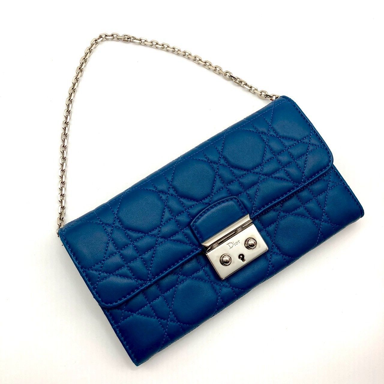 クリスチャンディオール カナージュ ウォレットチェーン 長財布 70915  