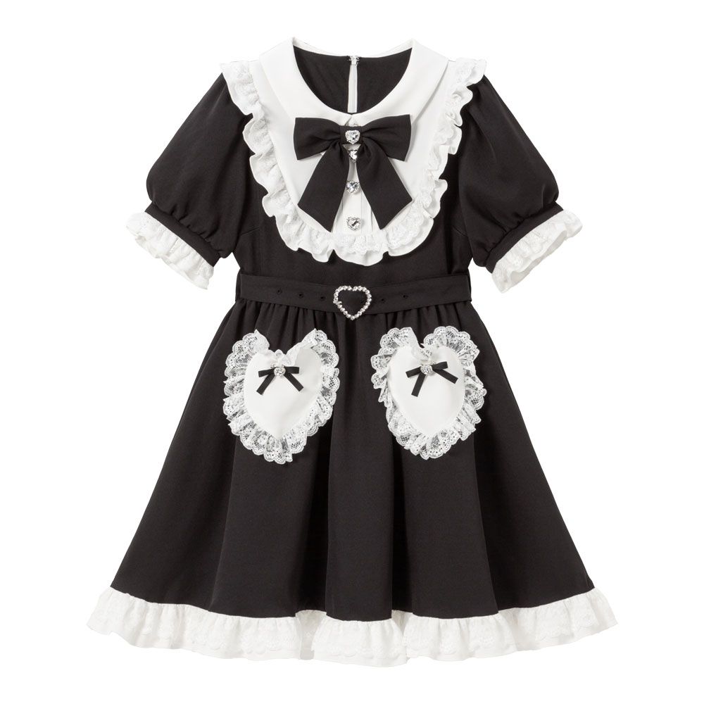 ディアマイラブ ブラックミニワンピース フリル付き エミリーフリル