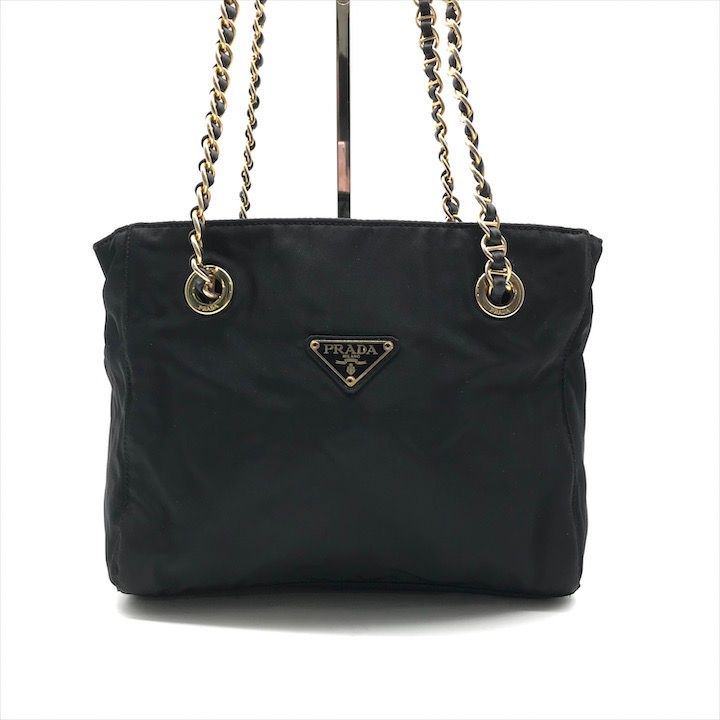 良品 PRADA プラダ テスート ナイロン チェーン ゴールド金具 良品 PRADA プラダ テスート ナイロン チェーン ゴールド金具