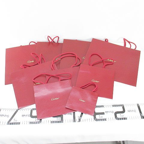 カルティエの紙袋 カルティエ Cartier ショップ袋 ショッパー 1枚 Aセット レッド