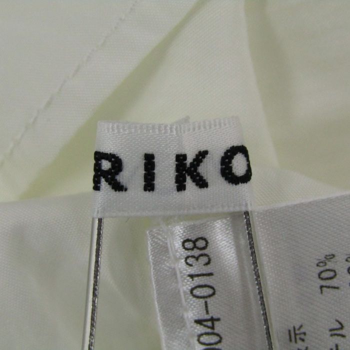 リコ ブラウス シャツ トップス 五分袖 フリル レディース Fサイズ ホワイト RIKO リコ ブラウス シャツ トップス 五分袖 フリル レディース F