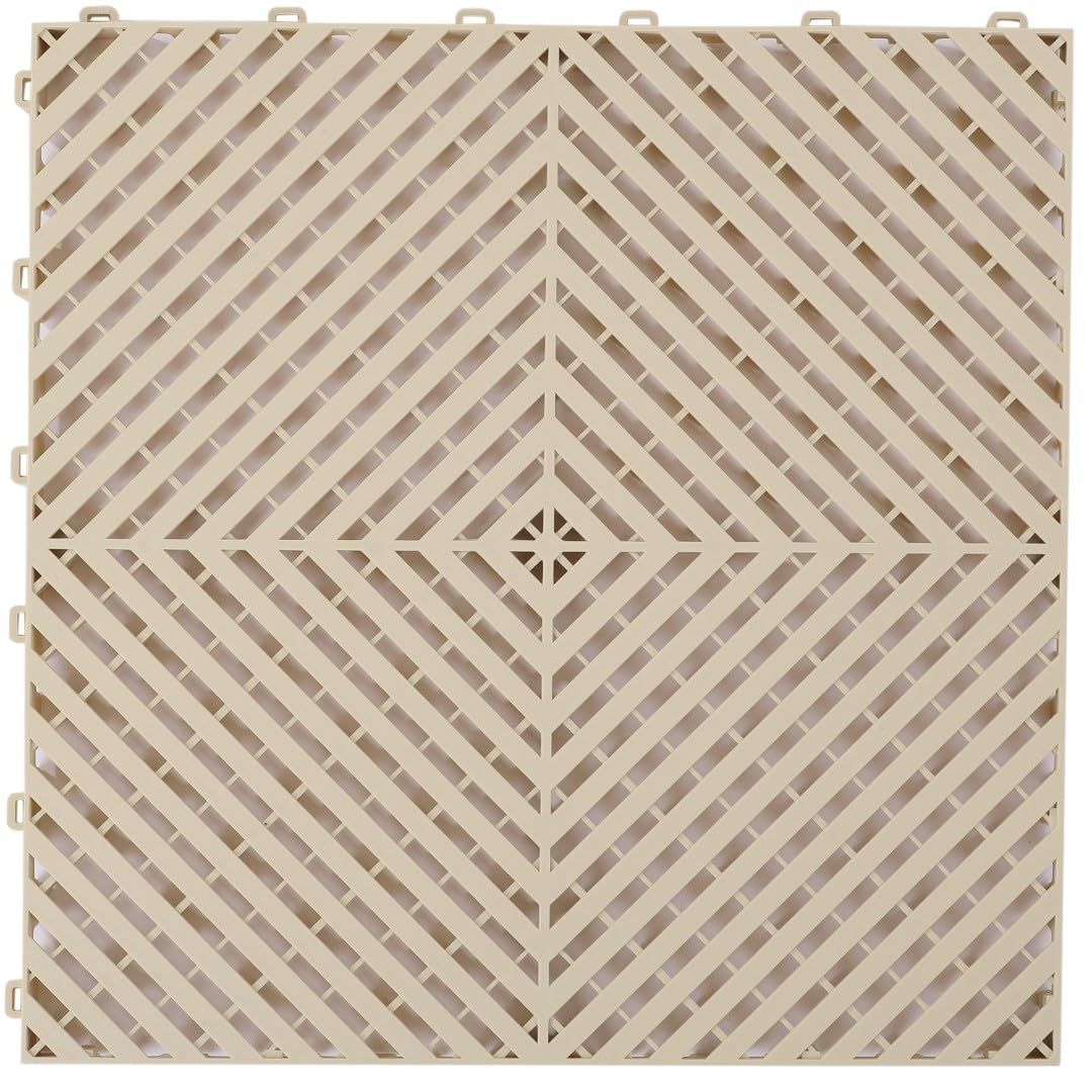 ISL ガレージタイル フラットタイプ サンドベージュ 10枚セット 40×40×1.8cm 業務用 高耐荷重モデル