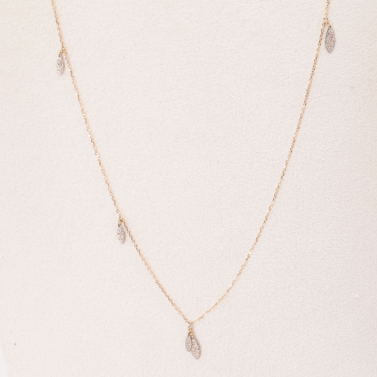 アガット リーフ ネックレス K10ダイヤモンドネックレス｜ネックレス