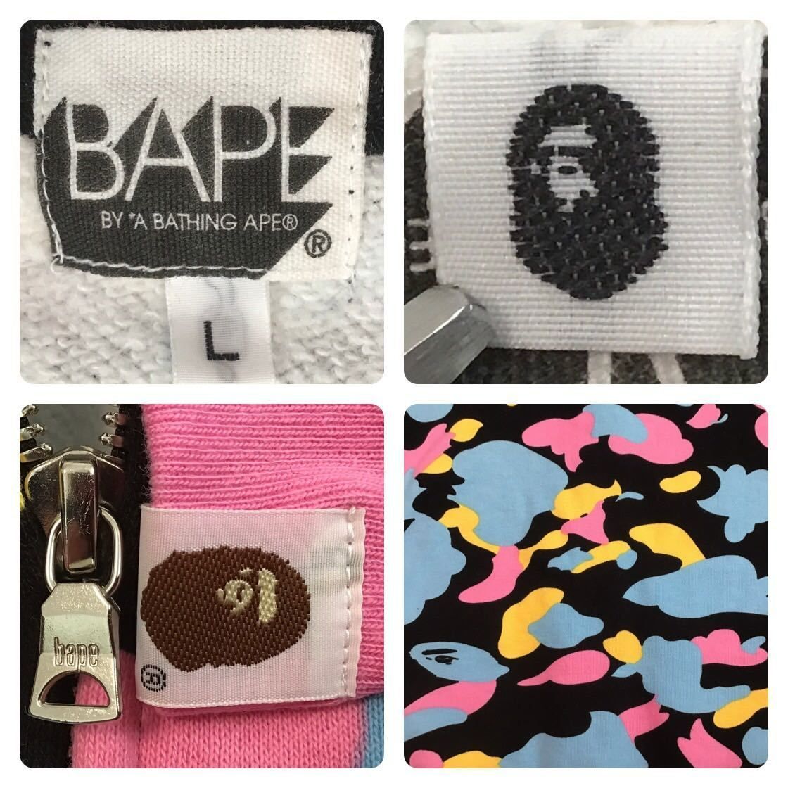 マルチカモ パーカー Lサイズ a bathing ape crazy BAPE full zip 