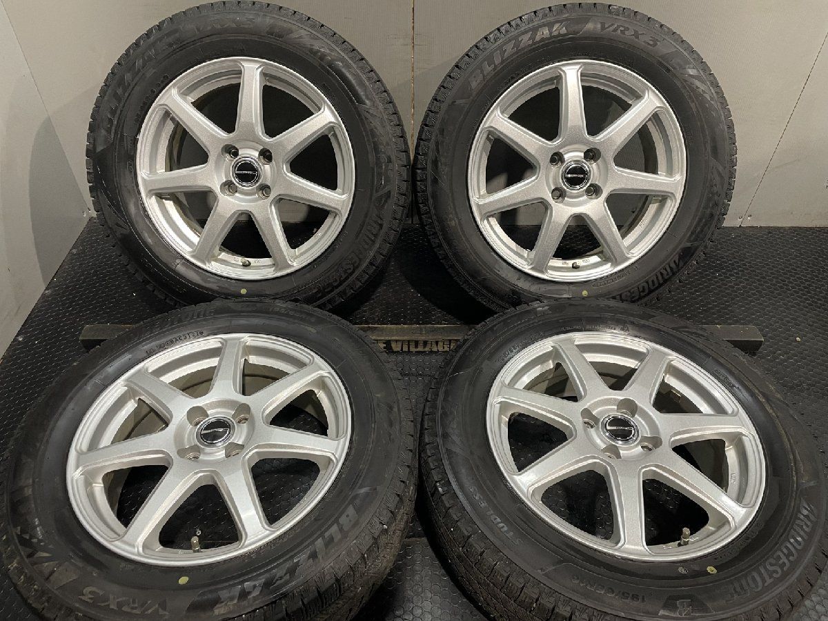 走行短め BS BLIZZAK VRX3 195|65R16 スタッドレス DUNLOP PRD 16インチ 6J4HPCD100 45 21年製 ライズ ロッキー等 KTK400