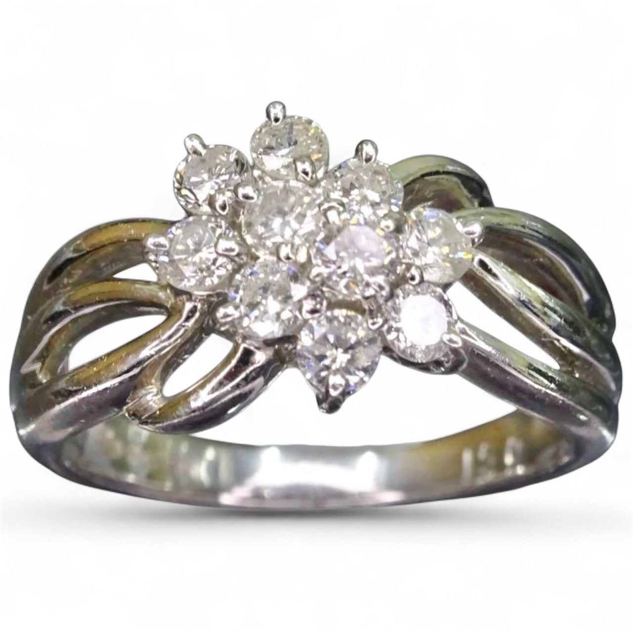 プラチナ pt850 ジュエリーマキ 天然ダイヤモンド0.51ct デザイン 