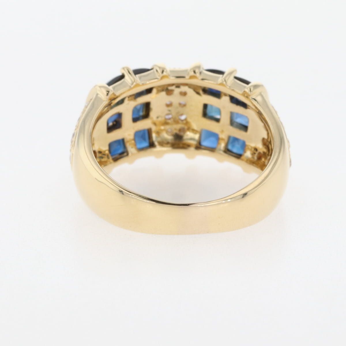 サファイア デザインリング YG イエローゴールド 指輪 メレダイヤ リング 15号 K18 サファイア ダイヤモンド レディース WWW_USTAUSTRALIA_COM_AU