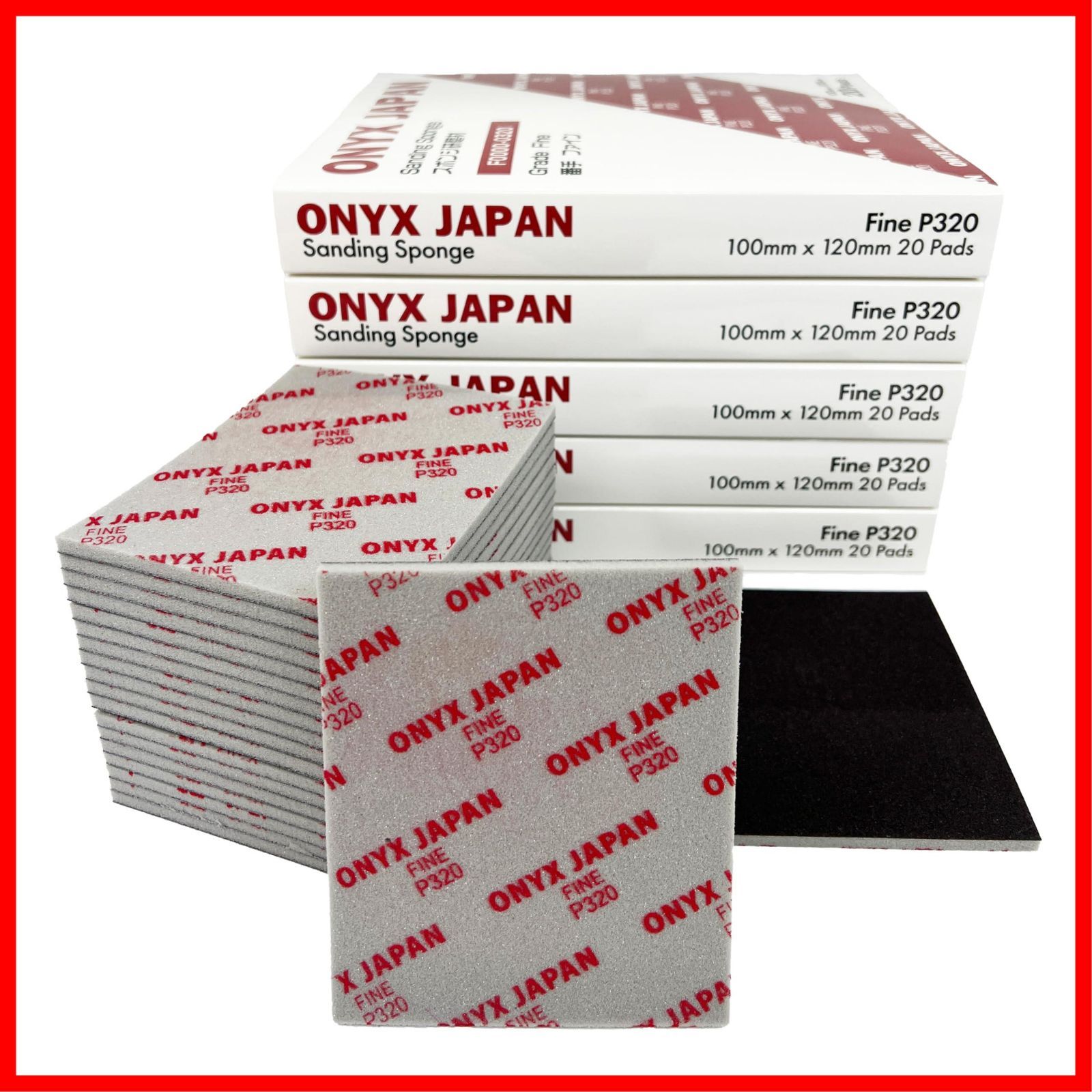 JAPAN サンディングスポンジ 研磨材 サンドペーパー ONYX 20枚セット Fine P320相当