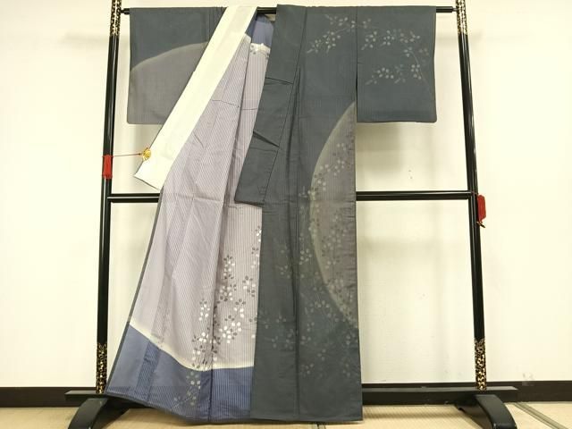 平和屋着物▽訪問着　無双　紗袷　紗×紗　手描き　萩文　正絹　逸品　AAAW7852fy 平和屋着物▽訪問着 無双 紗袷 紗×紗 手描き 萩文 正絹 逸品