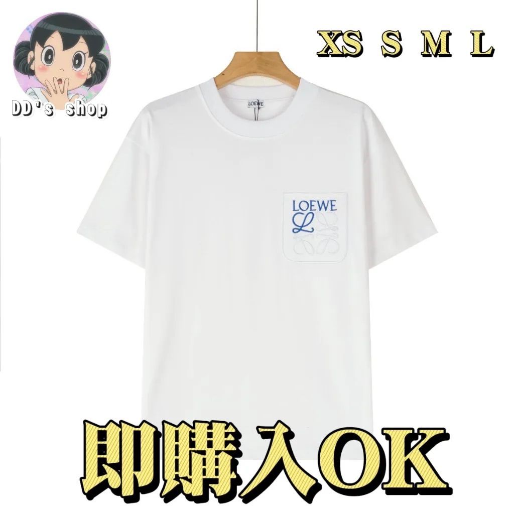 新品 ロエベ Tシャツ Loewe LOGO刺繍Tシャツ 男女兼用 - メルカリ