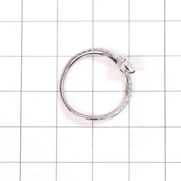 Pt900 オーバルカット ダイヤモンド リング 0.505ct D0.26ct