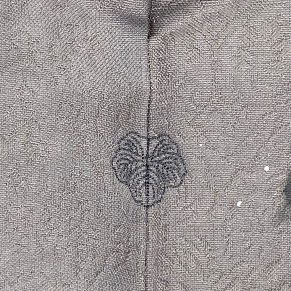 紬 身丈159cm 裄丈65cm M 袷 菱 波 青灰色 正絹 美品 名品 【中古  