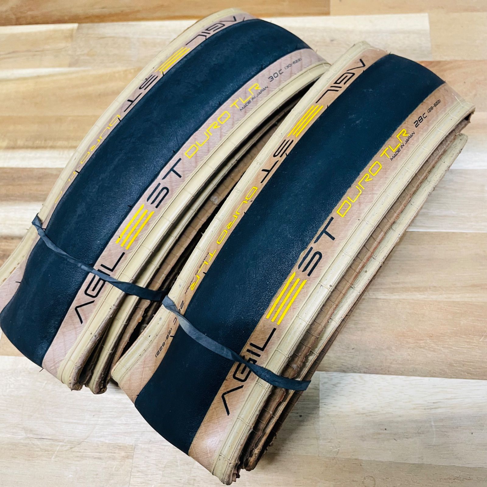 【中古品】 Panaracer AGILEST DURO アジリスト デューロ パナレーサー 700×28c 700×30c 2本セット チューブレスレディ タン 茶サイド