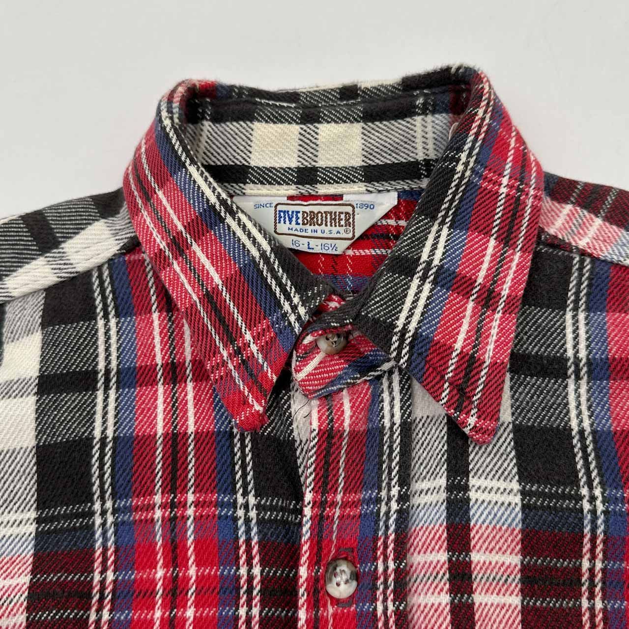 USA製 70s 80s ヴィンテージ FIVE BROTHER チェック ヘビー