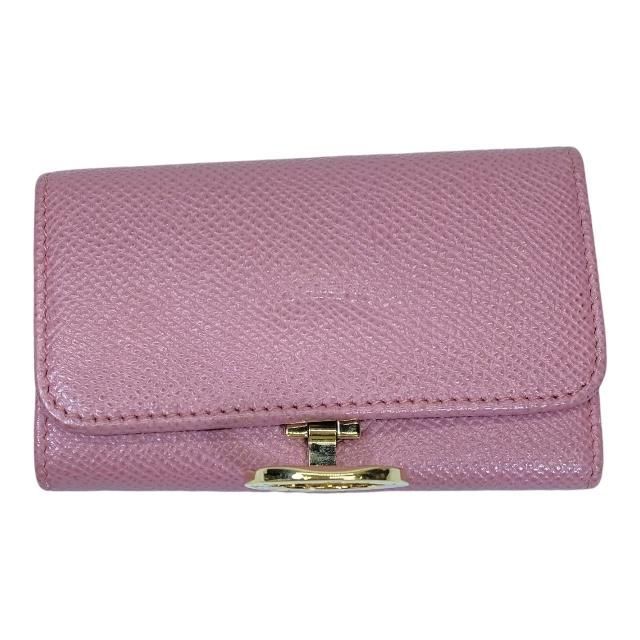 BVLGARI ブルガリ ロゴクリップ 6連 キーケース レザー ピンク