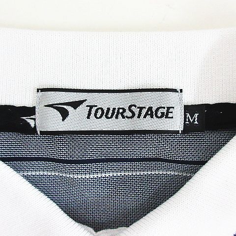 ブリヂストン ブリジストン BRIDGESTONE ツアーステージ TOUR STAGE ポロシャツ 半袖 ボーダー ロゴ M ネイビー ゴルフウェア  ※EKM