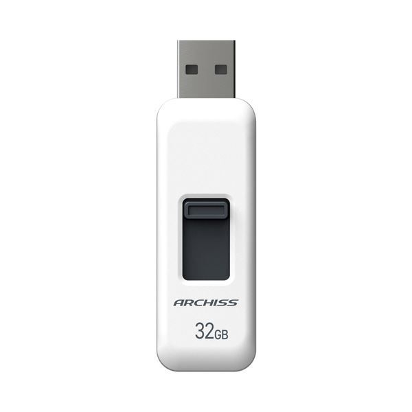 ARCHISS スライド式USBメモリ 32GB AS-032GU2-PSW 