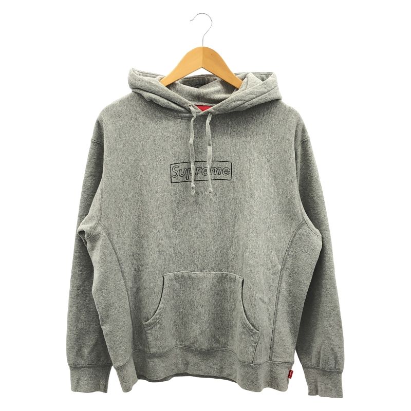 中古】Supreme kaws chalk logo Hooded S グレー シュプリーム[92]